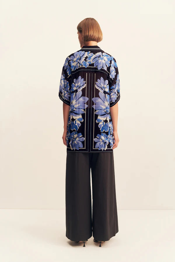 SHONA JOY - Sabine Shirt - Bluewing Mosaic-Shirts-Shona Joy-6-UPTOWN LOCAL