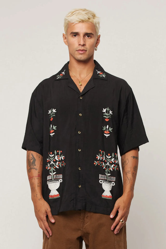 ROLLAS - Night Garden Bowler - Black-Shirts-Rolla's-S-UPTOWN LOCAL