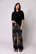 SOMETHING VERY SPECIAL - Chains And Roses Vacay Pant - Black-Pants-Something Very Special-S-UPTOWN LOCAL