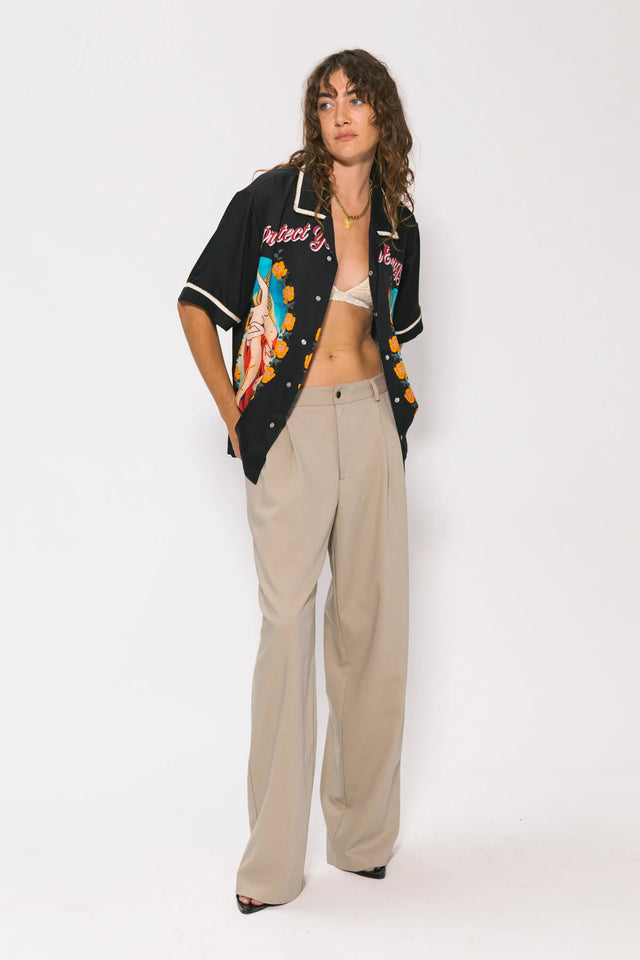 SOMETHING VERY SPECIAL - Westwood Pleated Pant - Stone-Pants-Something Very Special-S-UPTOWN LOCAL