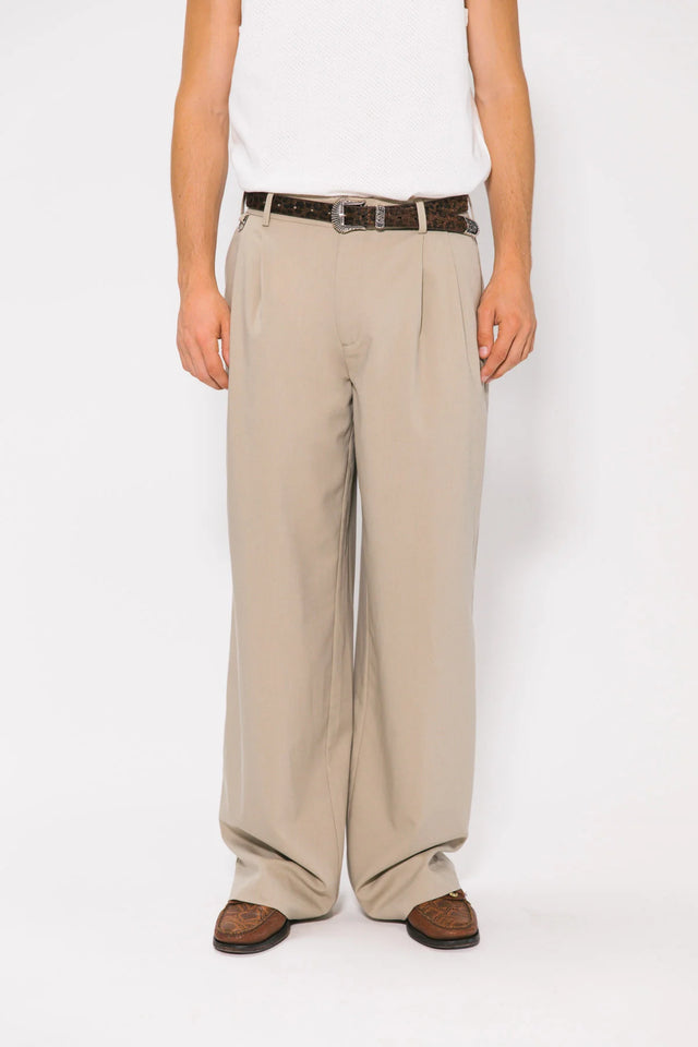 SOMETHING VERY SPECIAL - Westwood Pleated Pant - Stone-Pants-Something Very Special-S-UPTOWN LOCAL