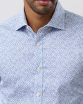 BROOKSFIELD - Luxe Print Slim Fit Shirt - Blue / White-Shirts-Brooksfield-39-UPTOWN LOCAL