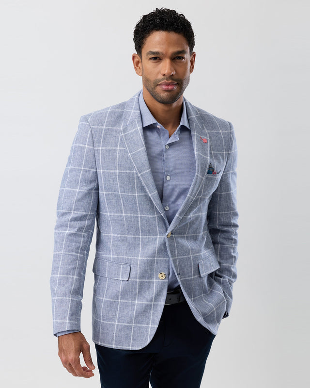 BROOKSFIELD - Fully Lined Blazer - Blue Linen-Blazer-Brooksfield-38-UPTOWN LOCAL
