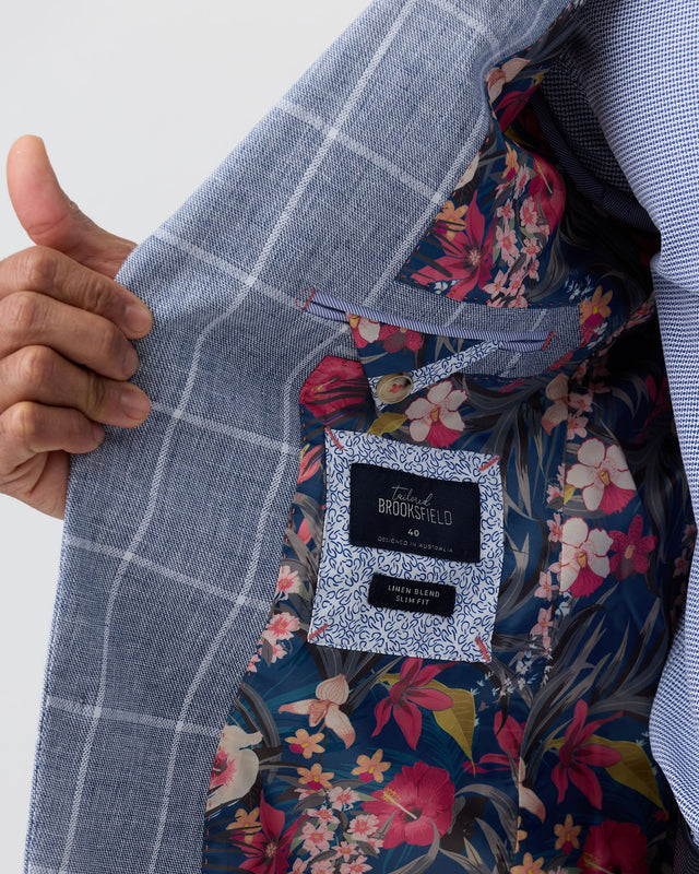 BROOKSFIELD - Fully Lined Blazer - Blue Linen-Blazer-Brooksfield-38-UPTOWN LOCAL
