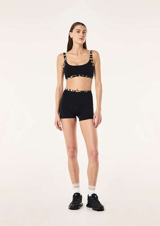 PE NATION - Vita 2.5” Bike Short - Black / Leopard-Leggings-PE Nation-S-UPTOWN LOCAL