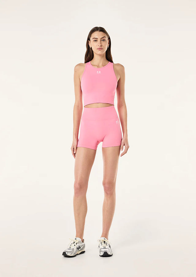 PE NATION - Restore Seamless 2.5” Bike Short - Pink Lemonade-Leggings-PE Nation-S-UPTOWN LOCAL