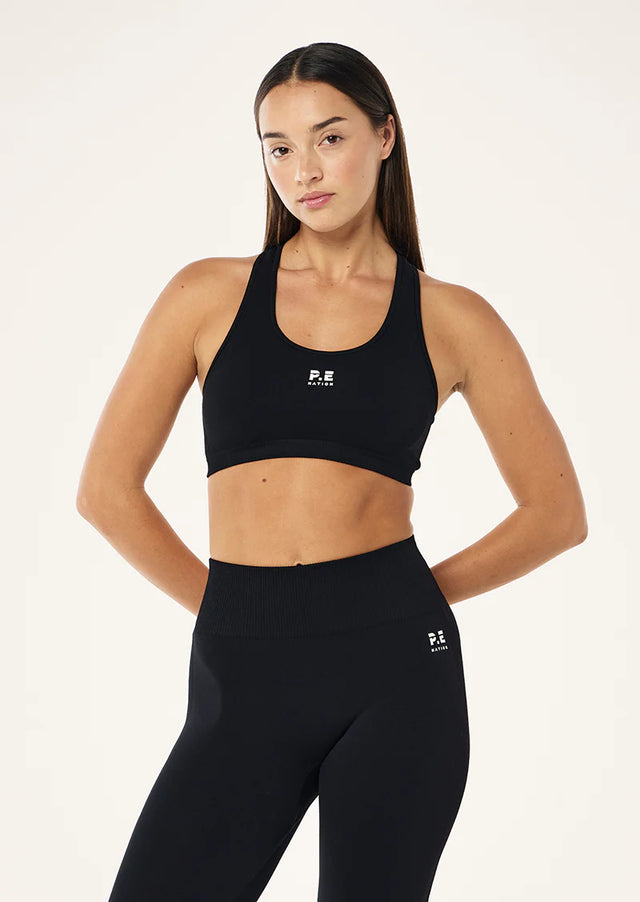 PE NATION - Restore Seamless Sports Bra - Black-Sports Bra-PE Nation-S-UPTOWN LOCAL