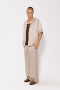 SOMETHING VERY SPECIAL - Panel Geo Resort Shirt - Stone-T-Shirts-Something Very Special-S-UPTOWN LOCAL