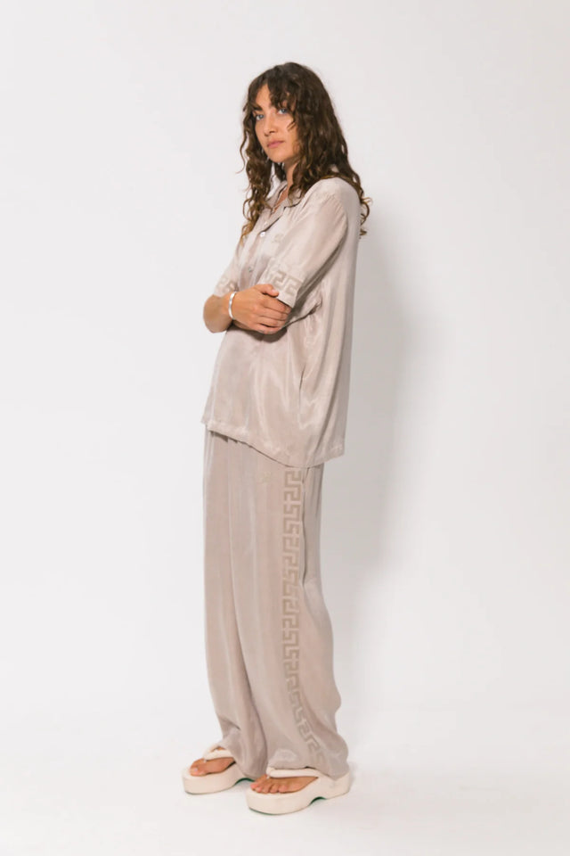 SOMETHING VERY SPECIAL - Panel Geo Resort Shirt - Stone-T-Shirts-Something Very Special-S-UPTOWN LOCAL