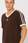 SOMETHING VERY SPECIAL - Classic Mesh Stripe Tee - Mocha-T-Shirts-Something Very Special-S-UPTOWN LOCAL