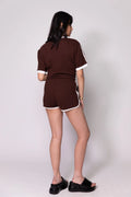 SOMETHING VERY SPECIAL - Classic Mesh Stripe Tee - Mocha-T-Shirts-Something Very Special-S-UPTOWN LOCAL