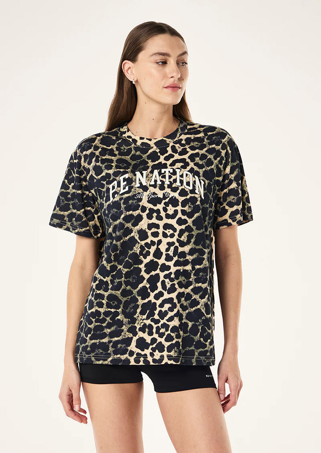 PE NATION - Heritage Tee - Leopard-T-Shirts-PE Nation-XS-UPTOWN LOCAL