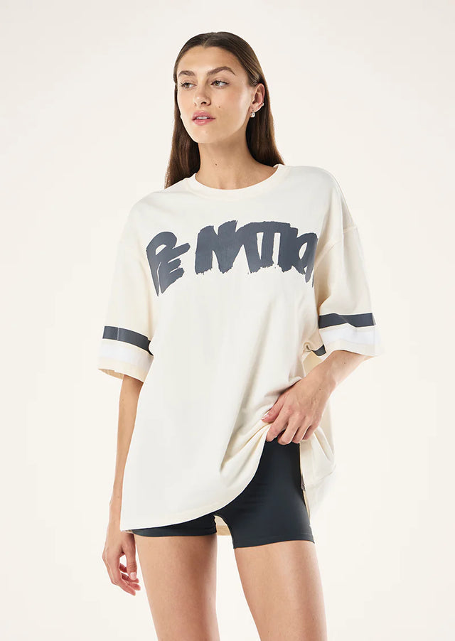 PE NATION - Frontline Oversize Tee - Pearled Ivory-T-Shirts-PE Nation-XS-UPTOWN LOCAL