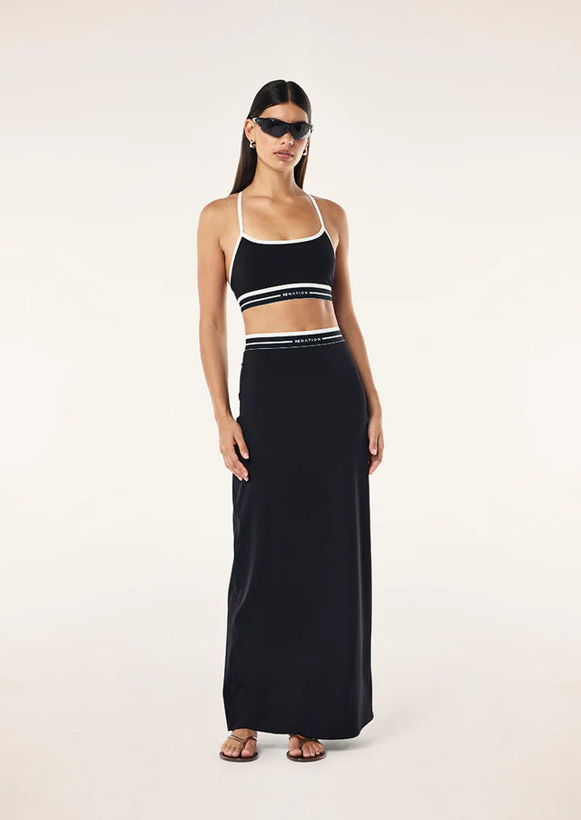 PE NATION - Avant Skirt - Black / Whisper White-Skirts-PE Nation-S-UPTOWN LOCAL