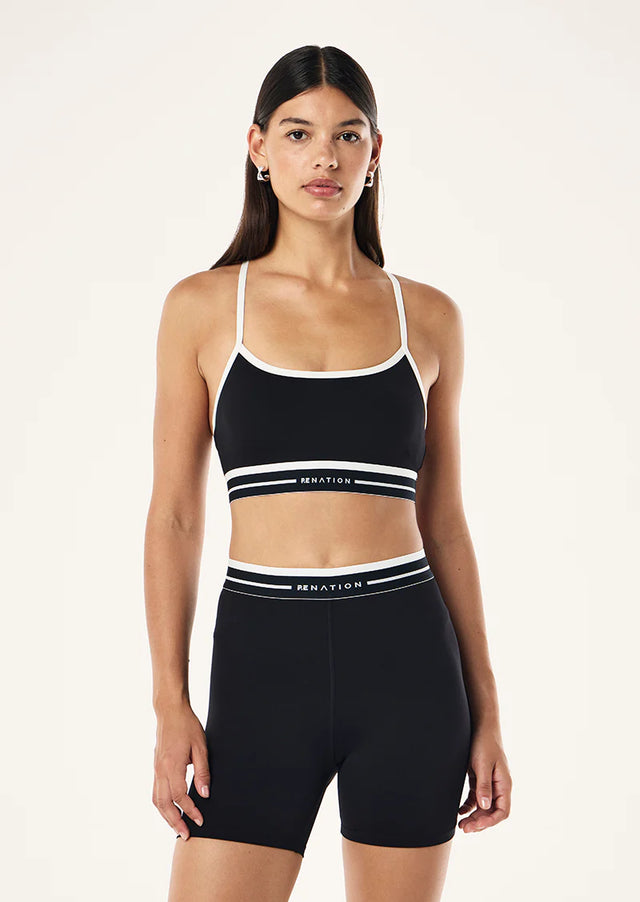 PE NATION - Advantage Sports Bra - Black / Whisper White-Sports Bra-PE Nation-S-UPTOWN LOCAL