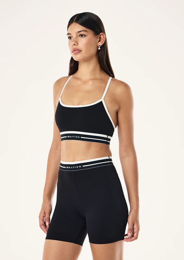 PE NATION - Advantage Sports Bra - Black / Whisper White-Sports Bra-PE Nation-S-UPTOWN LOCAL