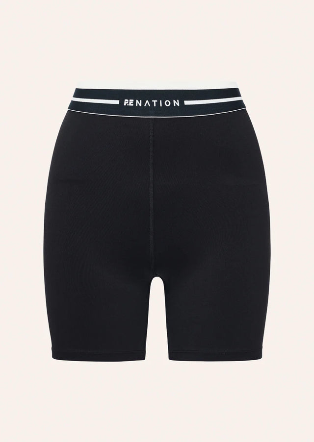 PE NATION - Avant 5” Bike Short - Black / Whisper White-Leggings-PE Nation-S-UPTOWN LOCAL