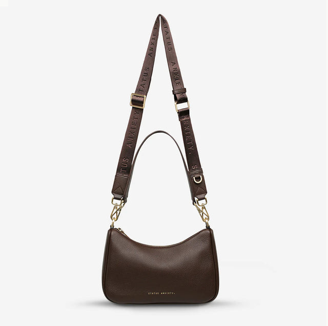 STATUS ANXIETY - Look Both Ways - Cocoa/ Brushed Gold-Handbag & Wallet Accessories-Status Anxiety-UPTOWN LOCAL