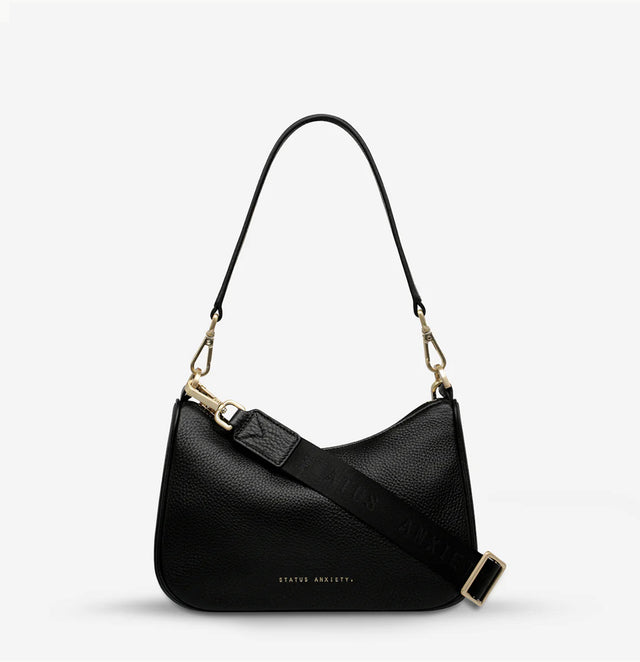 STATUS ANXIETY - Look Both Ways - Black / Brushed Gold-Handbag & Wallet Accessories-Status Anxiety-UPTOWN LOCAL