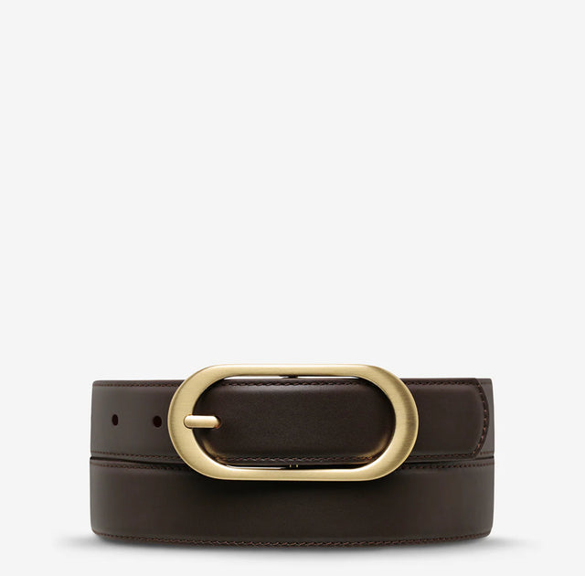 STATUS ANXIETY - Final Loop - Choc Nappa / Gold-Belts-Status Anxiety-S/M-UPTOWN LOCAL