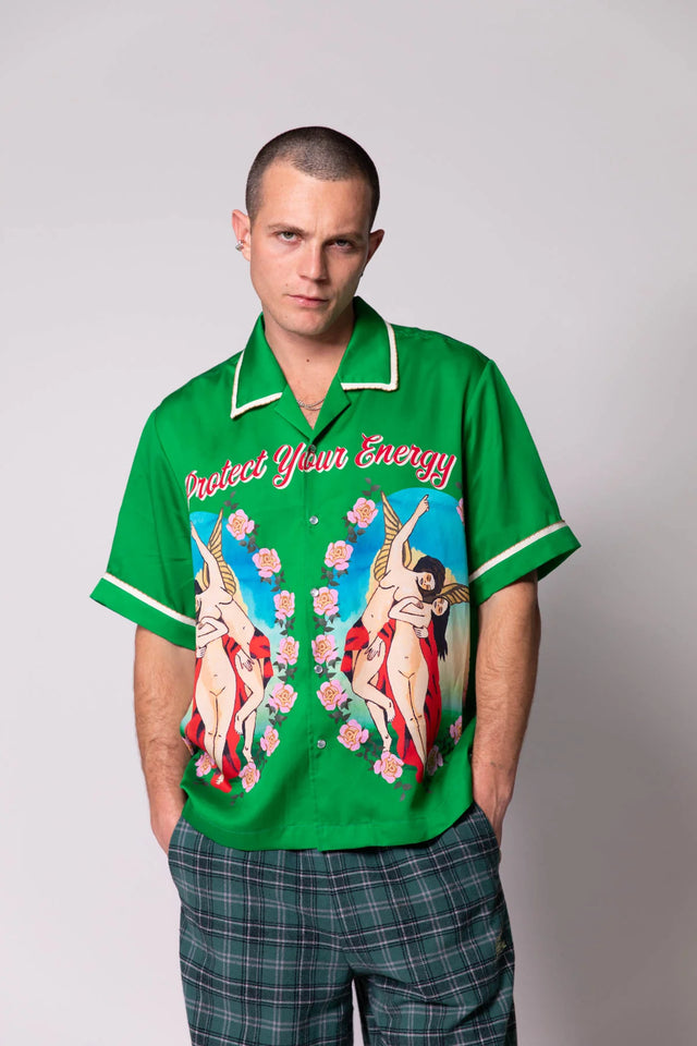 SOMETHING VERY SPECIAL - Green Guardian Angels Resort Shirt-Shirts-Something Very Special-S-UPTOWN LOCAL