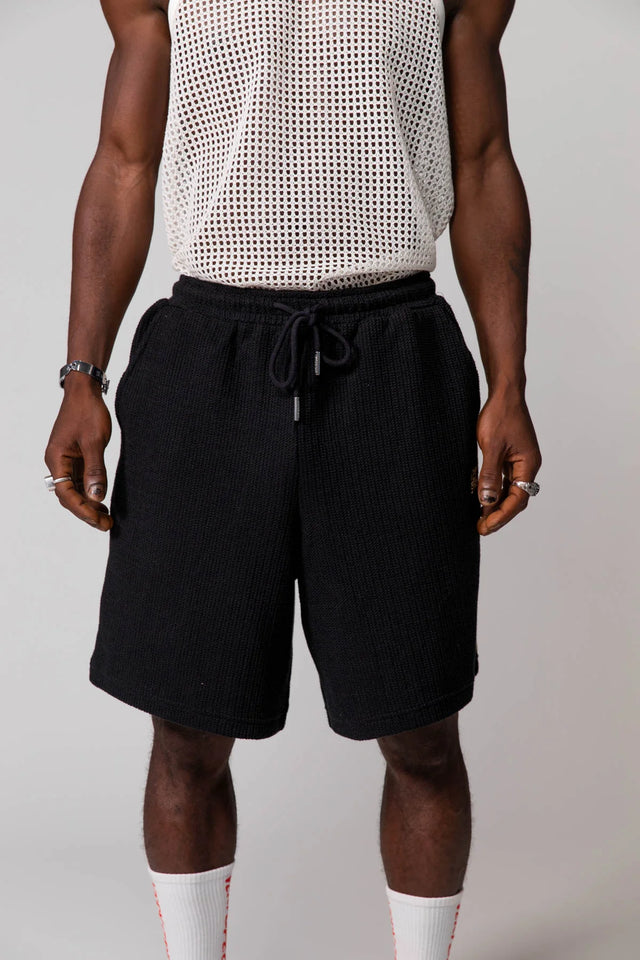 SOMETHING VERY SPECIAL - Black Knitted Relaxed Short-Shorts-Something Very Special-S-UPTOWN LOCAL