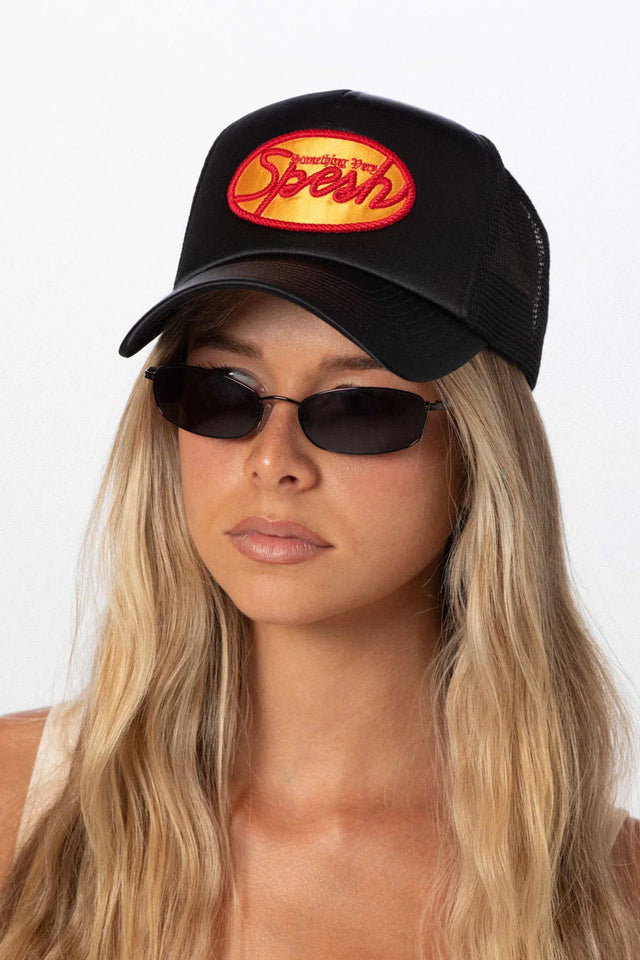 SOMETHING VERY SPECIAL - Black Satin Spesh Trucker-Hats-Something Very Special-UPTOWN LOCAL
