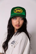 SOMETHING VERY SPECIAL - Green Satin Spesh Trucker-Hats-Something Very Special-UPTOWN LOCAL