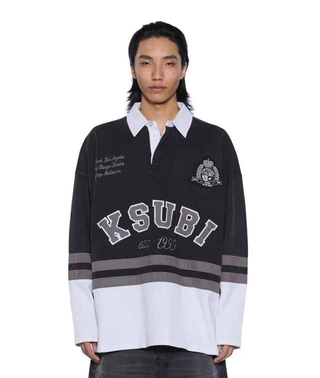 KSUBI - Duke Rugby LS Jersey - Black-Shirts-Ksubi-S-UPTOWN LOCAL