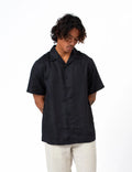 MR SIMPLE - Cuban Linen SS Shirt - Black-Shirts-Mr. Simple-S-UPTOWN LOCAL
