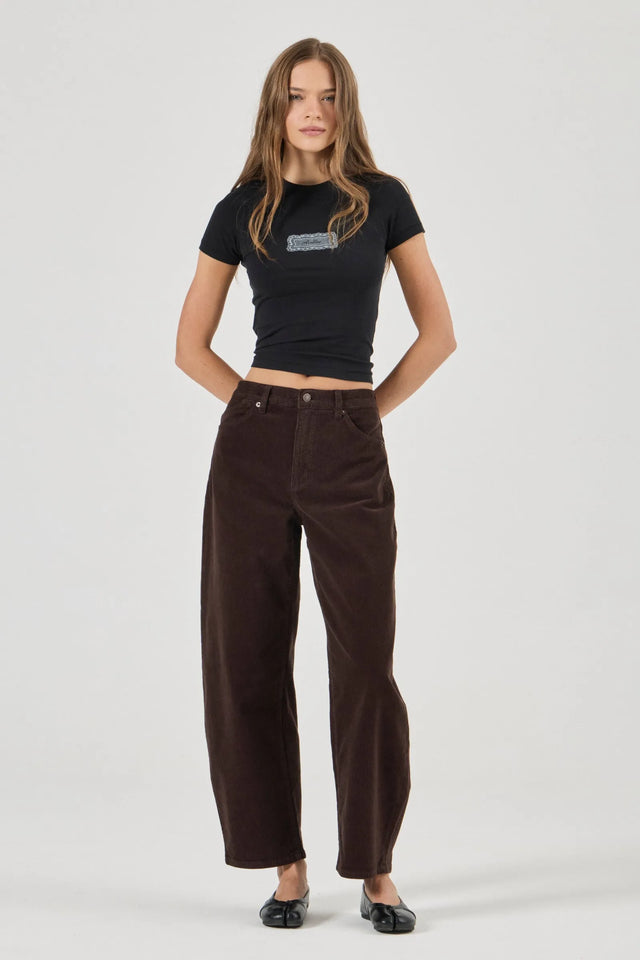 ROLLAS - Gigi Barrel Jean - Espresso Cord-Denim-Rolla's-24-UPTOWN LOCAL