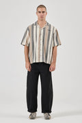 ROLLAS - Headway Bowler Shirt - Beige Stripe-Shirts & Tops-Rolla's-S-UPTOWN LOCAL