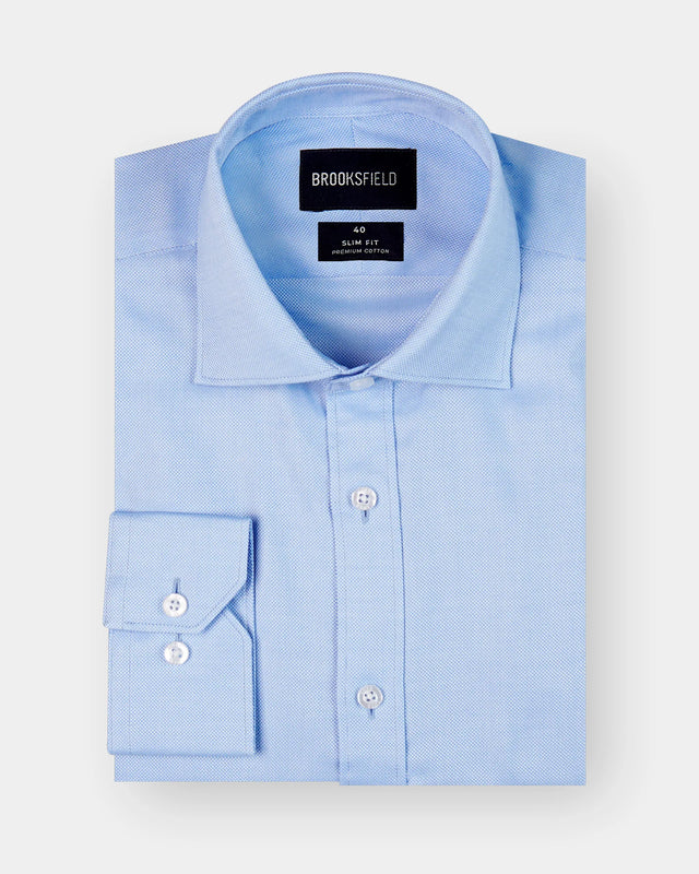 BROOKSFIELD - The Entrepreneur Slim Fit Shirt - Blue-Shirts-Brooksfield-38-UPTOWN LOCAL