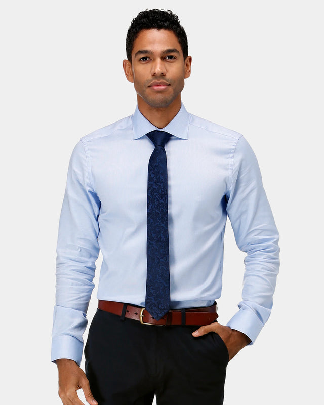BROOKSFIELD - The Entrepreneur Slim Fit Shirt - Blue-Shirts-Brooksfield-38-UPTOWN LOCAL