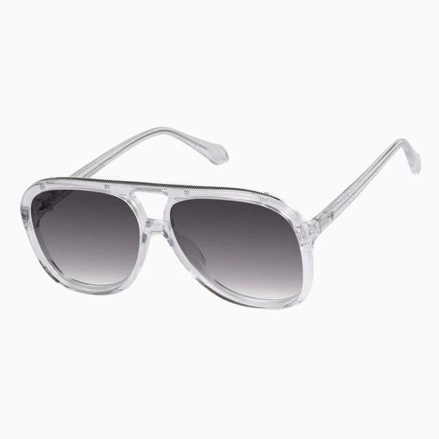 VALLEY - Bang - Crystal w. Silver Metal Trim / Black Gradient Polarised Lens-Sunglasses-Valley-UPTOWN LOCAL