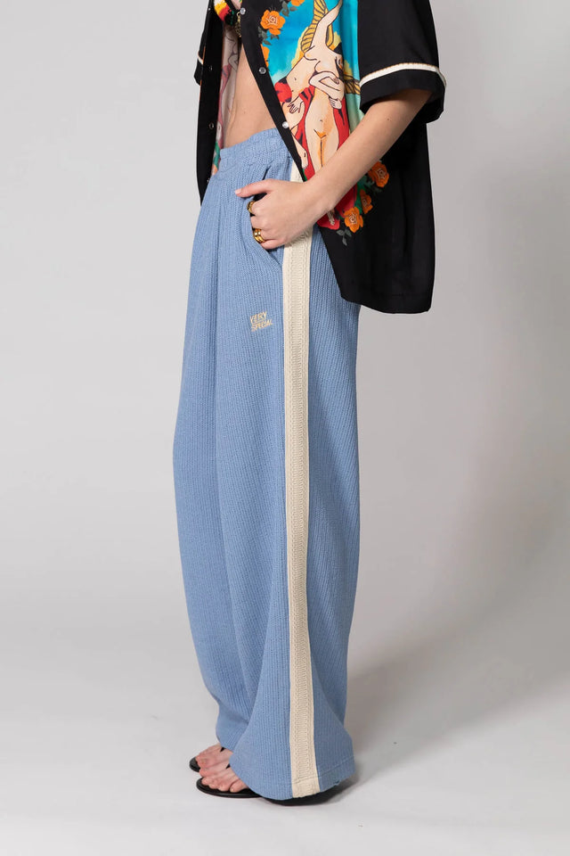 SOMETHING VERY SPECIAL - Steel Blue Knitted Baggy Pant-Pants-Something Very Special-S-UPTOWN LOCAL