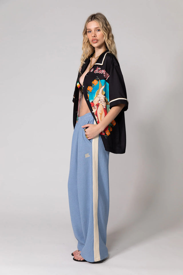 SOMETHING VERY SPECIAL - Steel Blue Knitted Baggy Pant-Pants-Something Very Special-S-UPTOWN LOCAL
