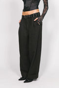 SOMETHING VERY SPECIAL - Chocolate Wool Westwood Pleated Pant-Pants-Something Very Special-XS-UPTOWN LOCAL
