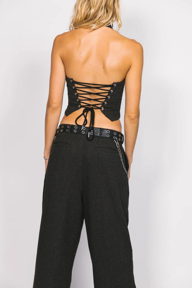 SOMETHING VERY SPECIAL - Chocolate Wool Westwood Pleated Pant-Pants-Something Very Special-XS-UPTOWN LOCAL