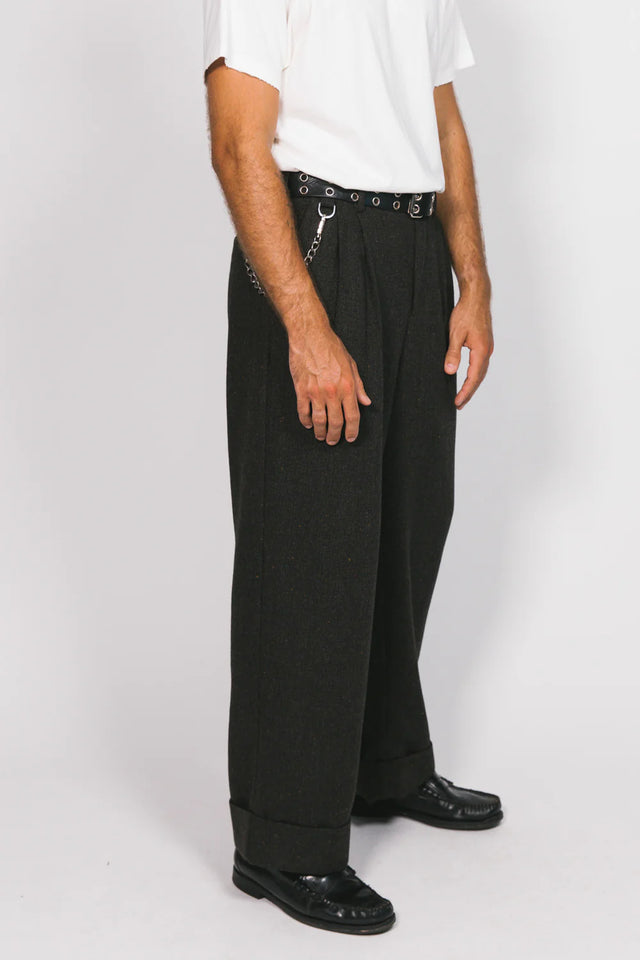 SOMETHING VERY SPECIAL - Chocolate Wool Westwood Pleated Pant-Pants-Something Very Special-XS-UPTOWN LOCAL