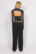 SOMETHING VERY SPECIAL - Graffiti Cut-Out Mesh Long Sleeve Top - Black-Tops-Something Very Special-XS-UPTOWN LOCAL
