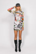 SOMETHING VERY SPECIAL - Graffiti Spliced Mini Dress-Dresses-Something Very Special-XS-UPTOWN LOCAL