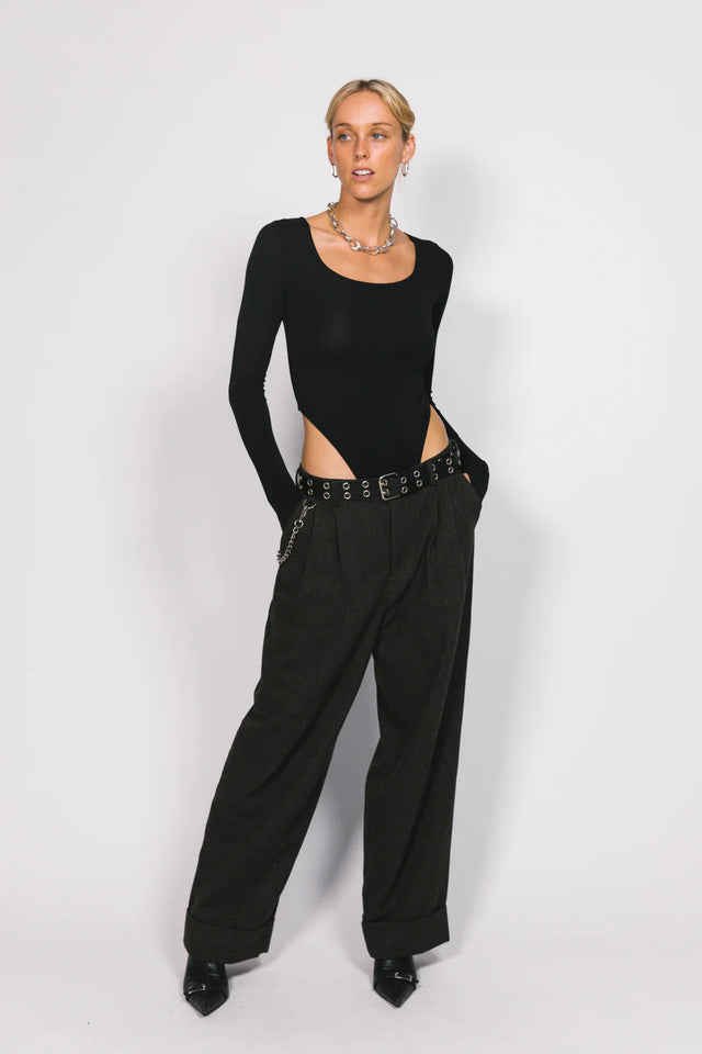 SOMETHING VERY SPECIAL - Trinity Cut-Out Body Suit - Black-Bodysuit-Something Very Special-XS-UPTOWN LOCAL