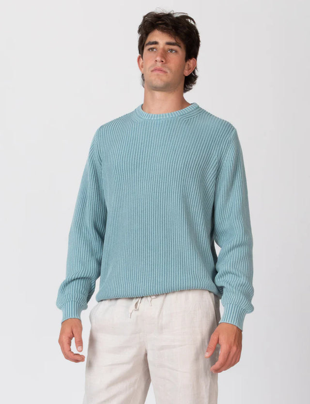 MR SIMPLE - Fisher Knit - Blue Smoke-Jumpers-Mr. Simple-S-UPTOWN LOCAL