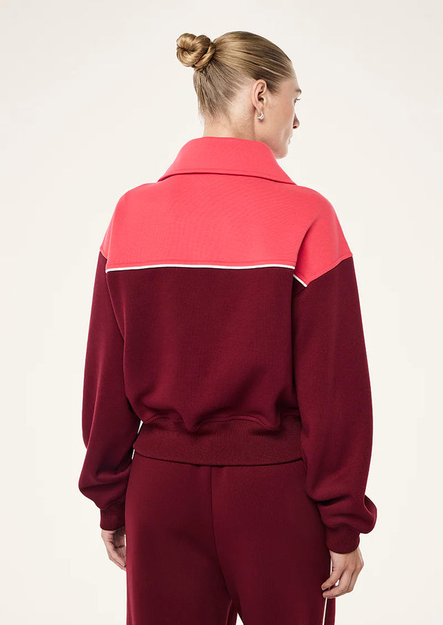 PE NATION - Triumph Jacket - Cabernet / Strawberry-Sweaters-PE Nation-6/XS-UPTOWN LOCAL