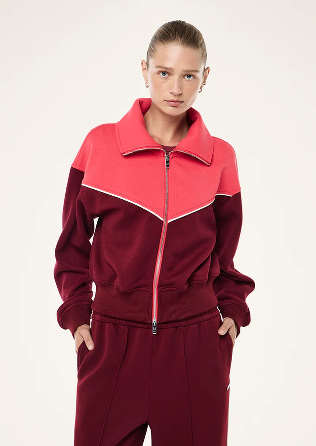 PE NATION - Triumph Jacket - Cabernet / Strawberry-Sweaters-PE Nation-6/XS-UPTOWN LOCAL