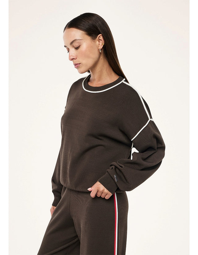 PE NATION - Retreat Sweater - Major Brown-Sweaters-PE Nation-6/XS-UPTOWN LOCAL