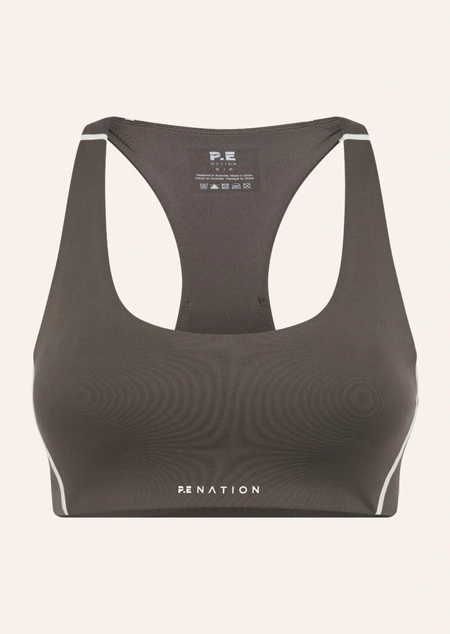 PE NATION - Dynamic Sports Bra - Major Brown-Activewear-PE Nation-6/XS-UPTOWN LOCAL