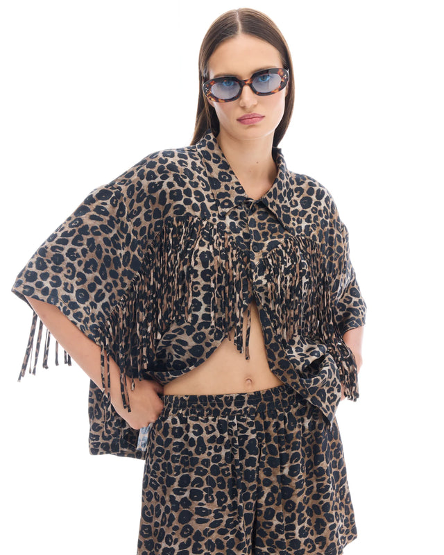 THE TALES - Ibiza Animal Fringe Shirt-Shirts-The Tales-XS-UPTOWN LOCAL