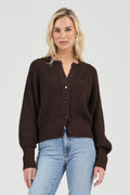 ROLLAS - Duchess Cardigan - Chocolate-Knitwear-Rolla's-6/XS-UPTOWN LOCAL